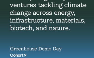 Greenhouse ClimateTech Demo Day – Cohort 9